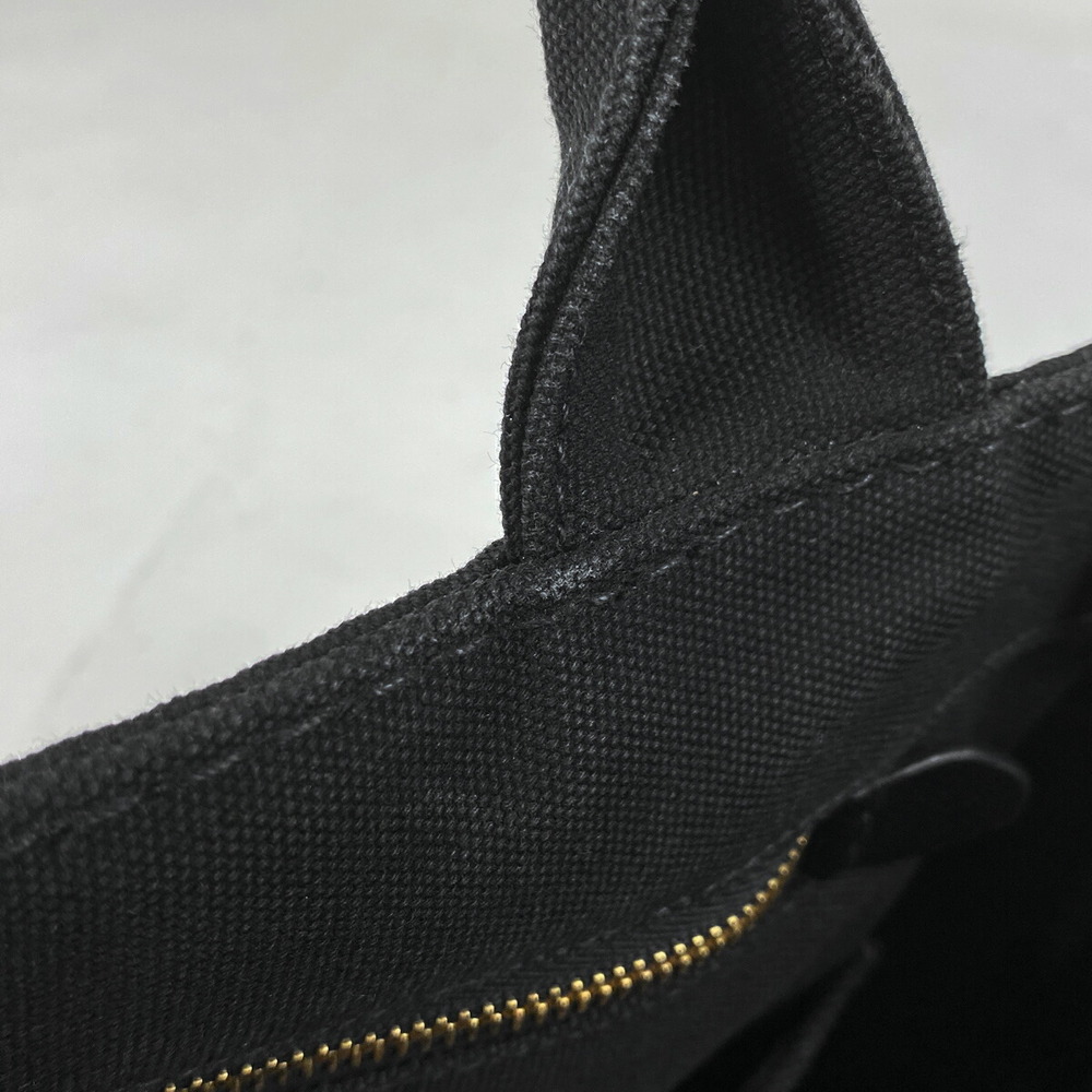 Prada Canapa Tote Shoulder Bag Handbag Canvas Nero Black - Picture 6 of 7